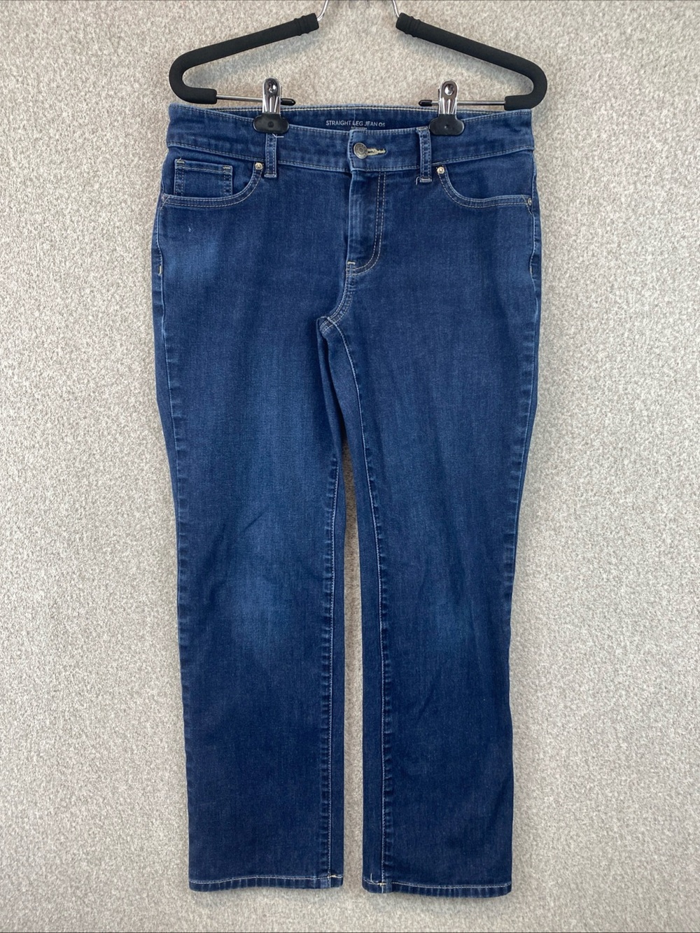 Chicos Straight Leg Jeans Womens 0 Short Denim Stretchy Inseam 25" Basics Preppy